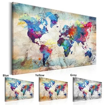 

Unframed HD Printed Canvas Print Painting World Map Home Decoration Wall Pictures for Living Room Wall Art on Canvas