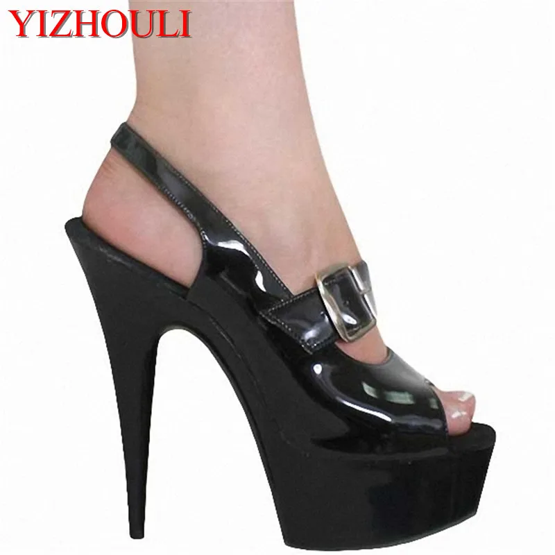 

Spring and summer fashion color block single shoes open toe sandal 15cm thin heels lady platform high-heeled pumps