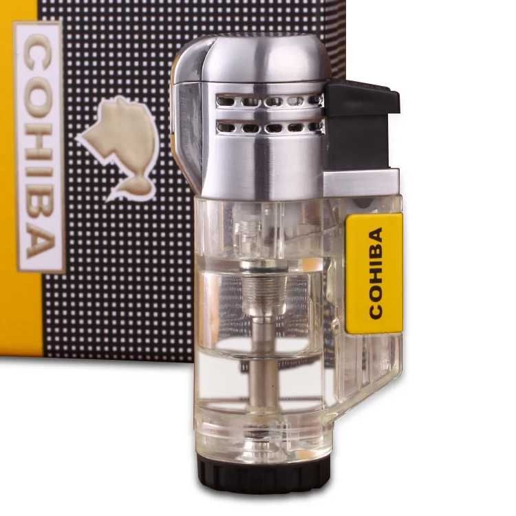 COHIBA гаджеты ветрозащитная 3 факел струйное пламя Бутановая газовая зажигалка
