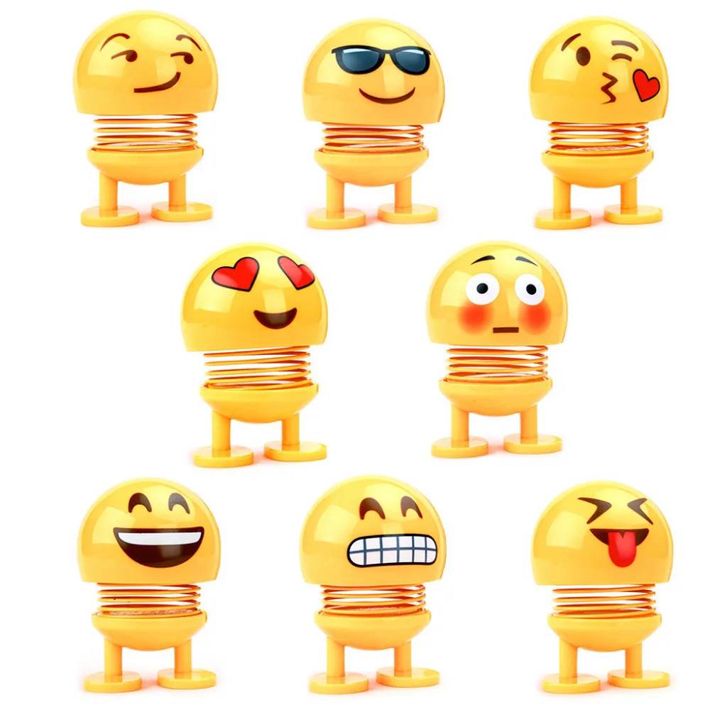 

Cute LED Smiley Doll Car Ornament Interior Dashboard Decoration Bounce Toys