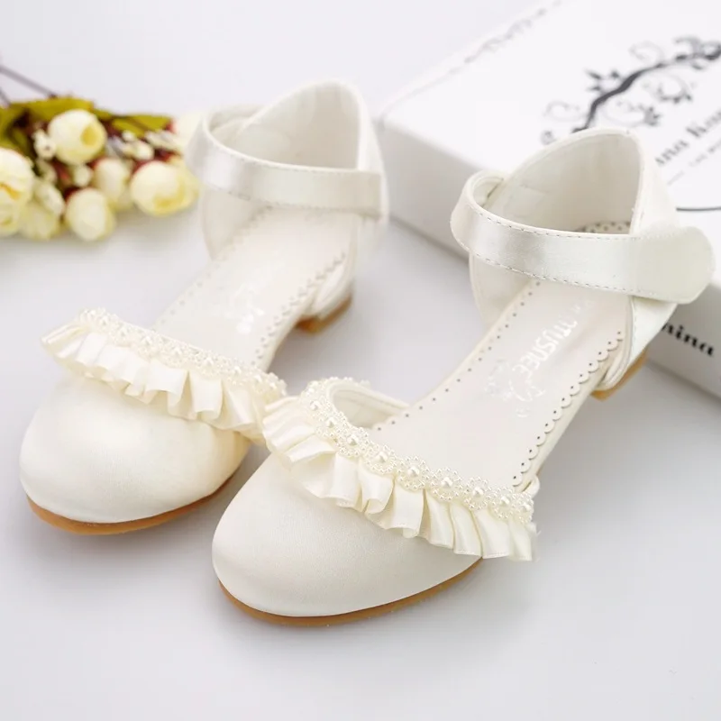 Children Princess Sandals Kids Girls Wedding Shoes High Heels Dress