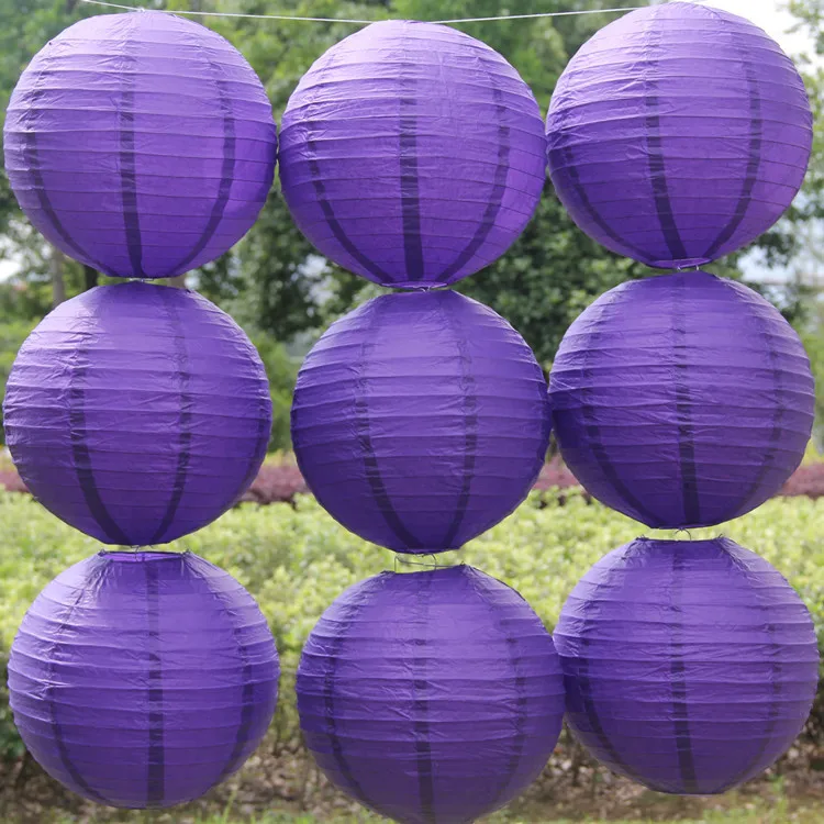 

Purple Series 4-16"(10-15-20-25-30-35-40cm)Decorative Paper Lampion Ball Festival Chinese Paper Lantern Wedding Party Decoration