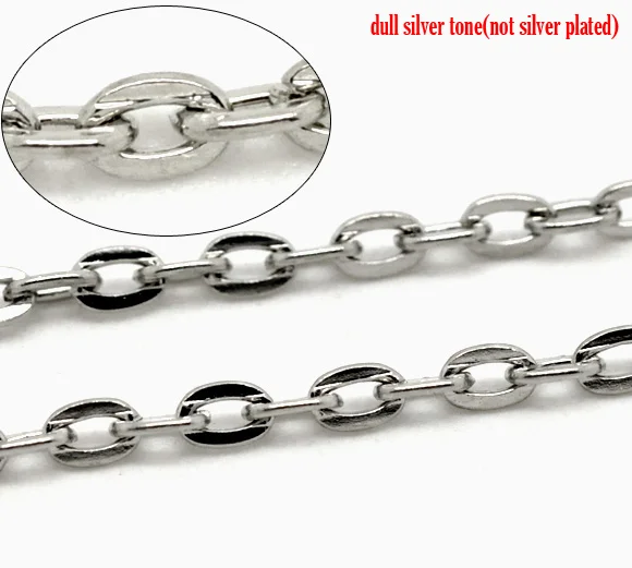 Doreen Box Lovely Silver Tone Links-открытые Кабельные цепи фурнитура 4,5x3 мм, продается в партии 10 м(B15317