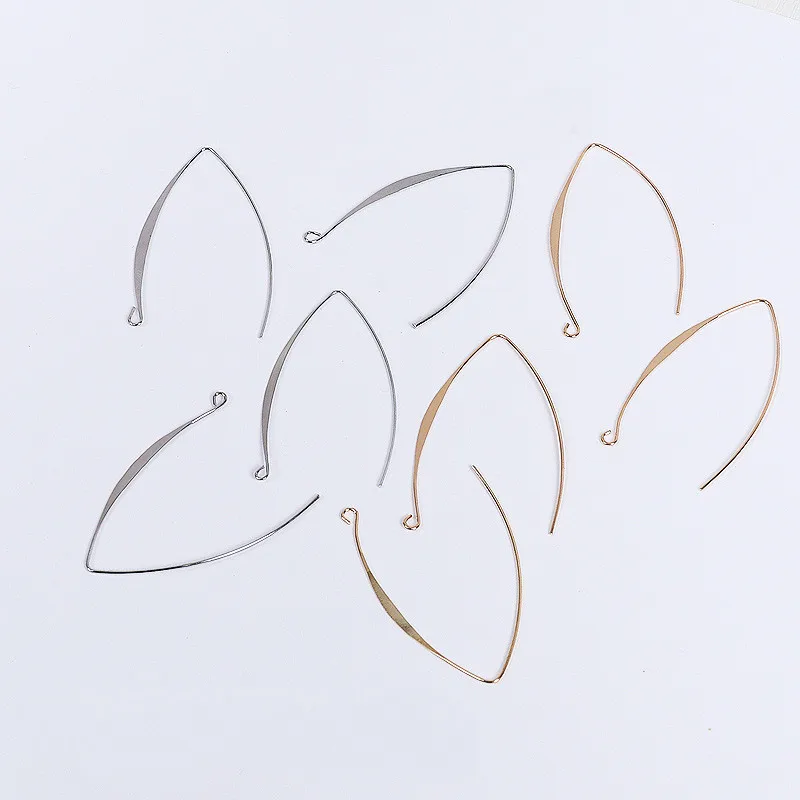 

SEA MEW 10PCS 42mm V Shape Copper Ear Hook Gold Rhodium Pins Earrings Accessories For Jewelry Making
