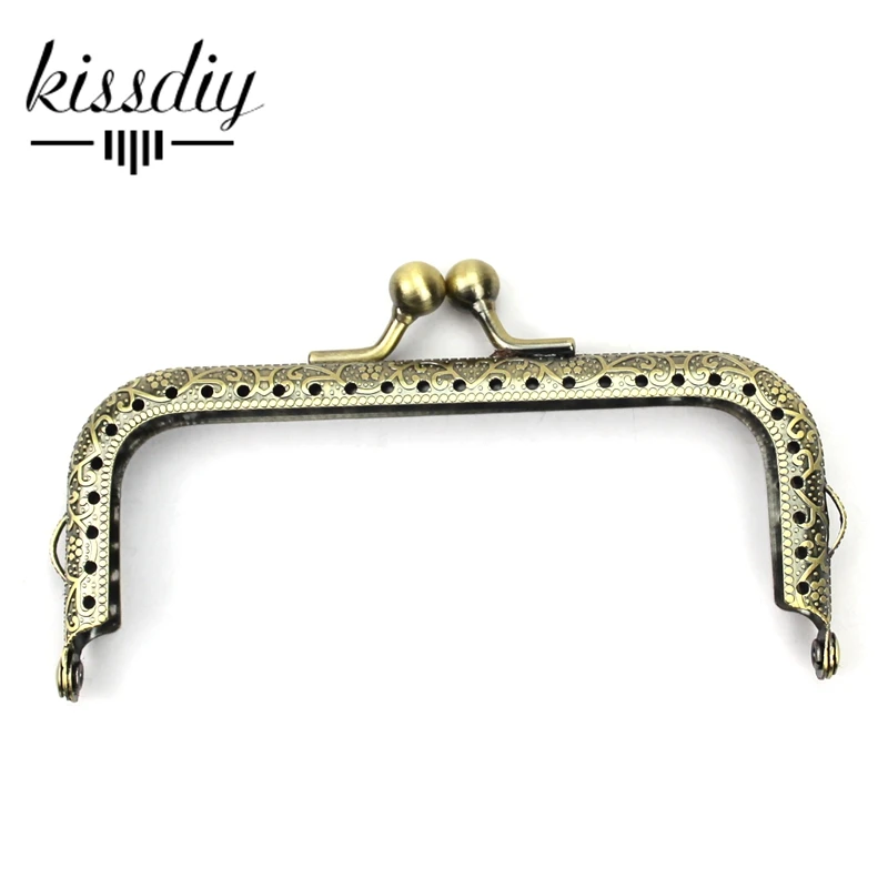 1PC 20cm Antique Brass Metal Purse Frame Ring Clasp Handle For Bag Craft Bag Making Sew