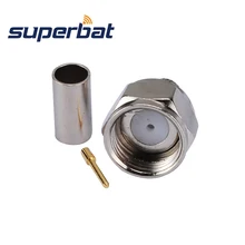 Superbat 10 шт. F штекер RF коаксиальный разъем прямой обжимной кабель крепление LMR195 RG58 RG400 RG142 кабель 75 Ом