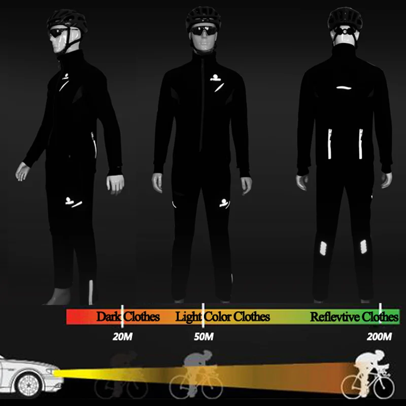 X-TIGER Winter Fleece Thermal Cycling Jacket Coat Reflective Bicycle Clothing Set Sportswear Windproof MTB Bike Jerseys Clothes