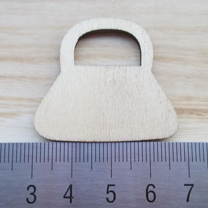  60pcs/set Ms unbleached wooden crafts wallet wood decoration card teaching supplies 38*35mm 171105 - 32460793797