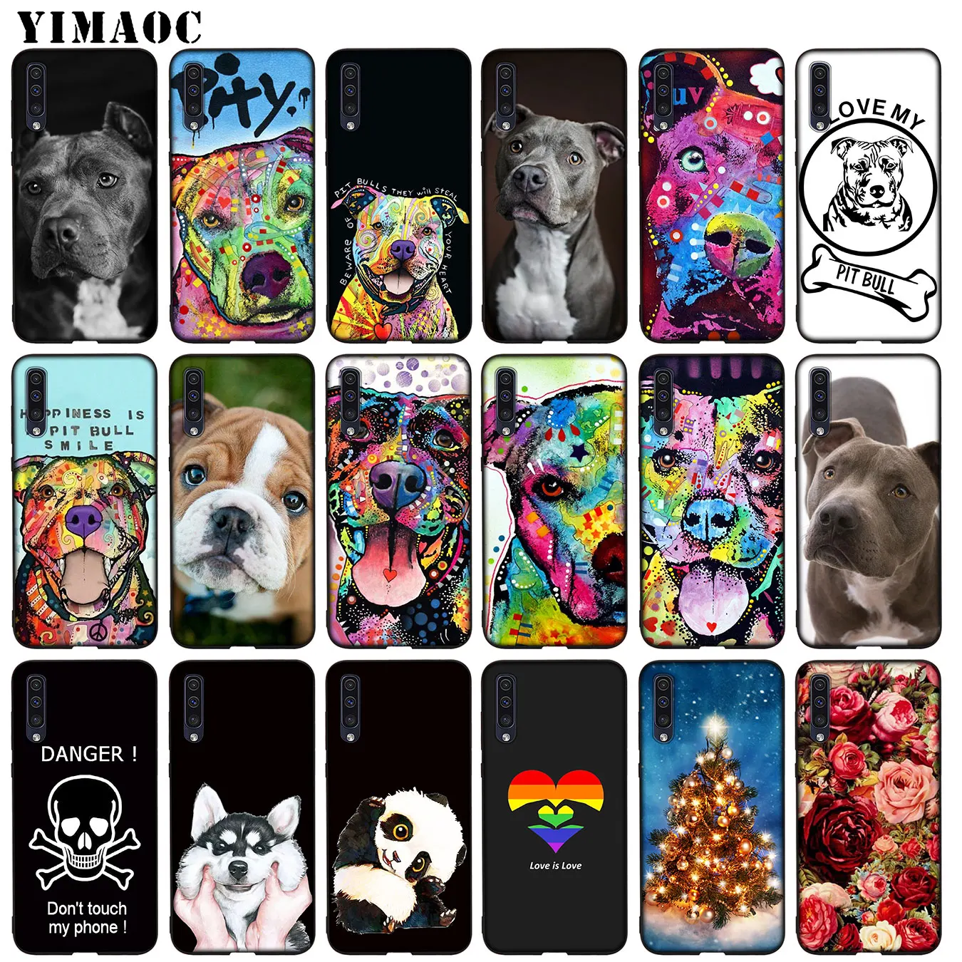 

YIMAOC Pitbull dog Soft TPU Silicone Case for Samsung Galaxy A70 A60 A50 A40 A30 A20 A10 A50S A40S A30S A20S A10S Black Cover