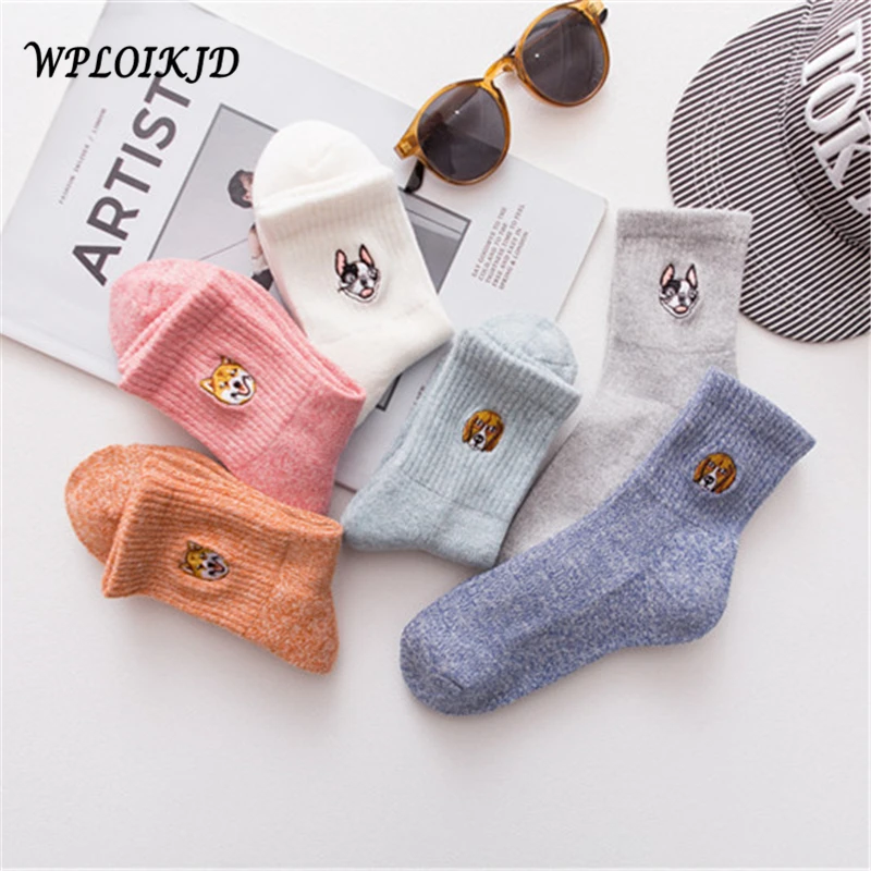 [WPLOIKJD в Корейском стиле с мультяшным принтом Harajuku забавные Женские носочки милые