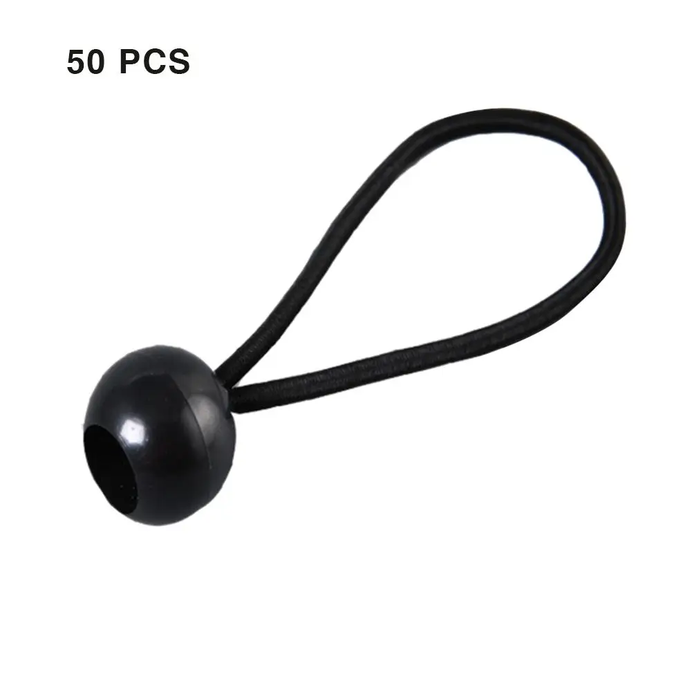

50 PCS Plastic Ball Head Bungee Cords Trampoline Latex Baggage Belts Tent Tie High Elastic Ball Bands