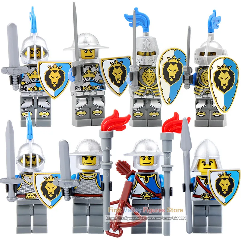 

DR.TONG 9801 Blue Lion Knight with weapons Single sale Building blocks Children Toy gifts