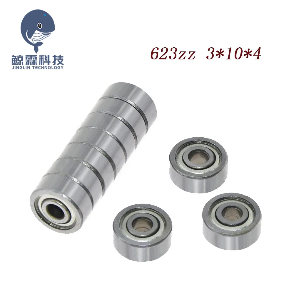 

10PCS/lot Flange Ball Bearing 623zz 624zz 625zz Deep Groove Flanged Pulley Wheel for 3D Printers Parts