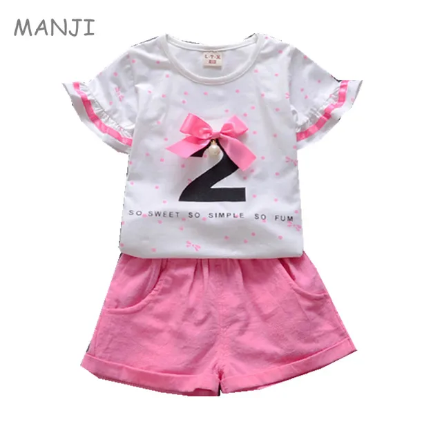 Baby Girl Clothes Summer New Fashion Cotton O Neck Girls Clothing Sets