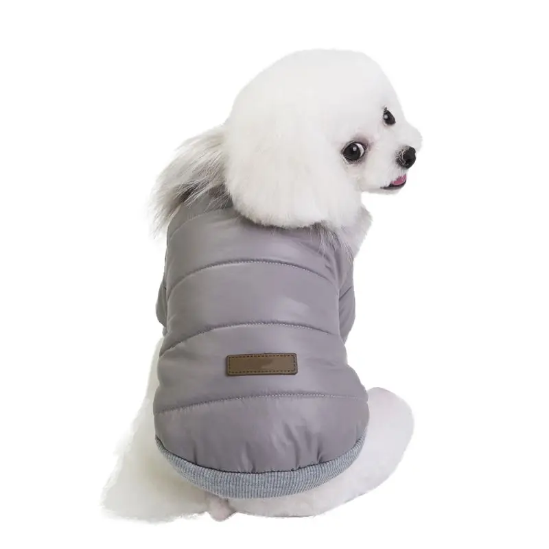 Зимняя одежда для собак, меховой воротник, ветрозащитная одежда для животных для щенков, пуховик, куртка для маленьких собак, кошек, собачек, костюм