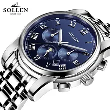 SOLLEN New 2017 Top Luxury Brand Men's Automatic Mechanical Watches Moon Phase Fashion Business Sports Stainless Steel Watch SOLLEN New 2017 Top Luxury Brand Men's Automatic Mechanical Watches Moon Phase Fashion Business Sports Stainless Steel Watch