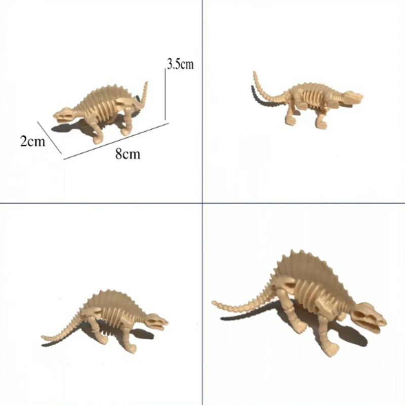 Кольцо в форме скелета игрушки-Динозавры детские игрушки подарок Имитация 6 шт. Набор ПВХ Fossil Высокое качество Новый Прочный