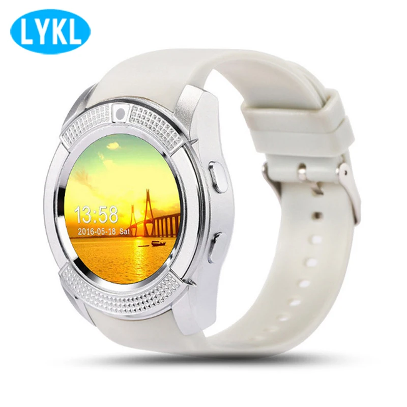 

LYKL Bluetooth V8 Smart Watch Smartwatch Clock Call SIM TF Camera Clock Support BT 4.0 for Android Round Watch Women/Men Phone