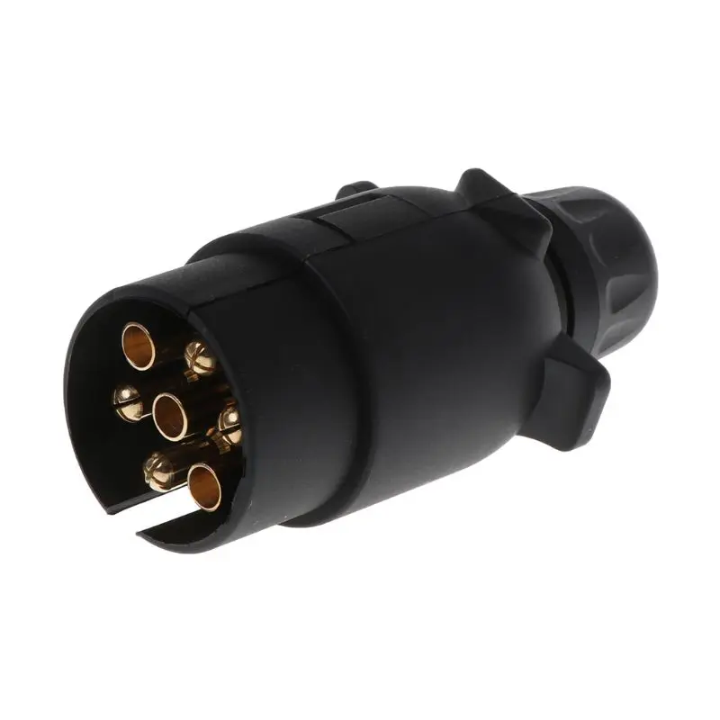 

Round Hole Trailer Plug 7-Way EU RV Boat Truck Trailer Connector Plug+ Socket+ Bracket Set Kit Truck Trailer Connector