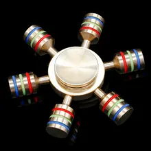 Металлический шестиугольный многоцветный ручной Спиннер медный фиджет игрушка Спиннер для тренировки пальцев Спиннер для снятия стресса