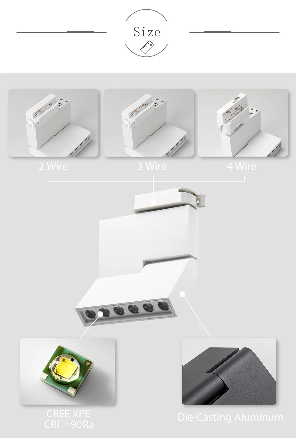 Modern LED Track Lights 12W Ceiling Rail Light Spotlight 2 Wire 3 Wire 4 Wire For Home Shoes Store Clothing Showrooms Lighting (10)