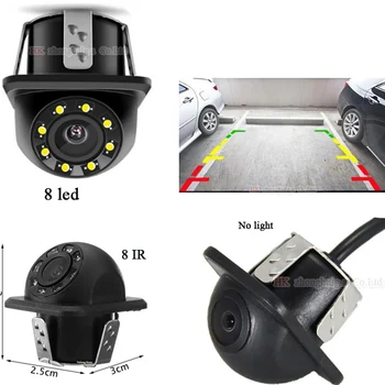 

YYZSDYJQ Waterproof Car Front cam Backup Camera Parking Reversing Back Car Rear View Camera HD Image Sensor CCD Camera 8 LED IR