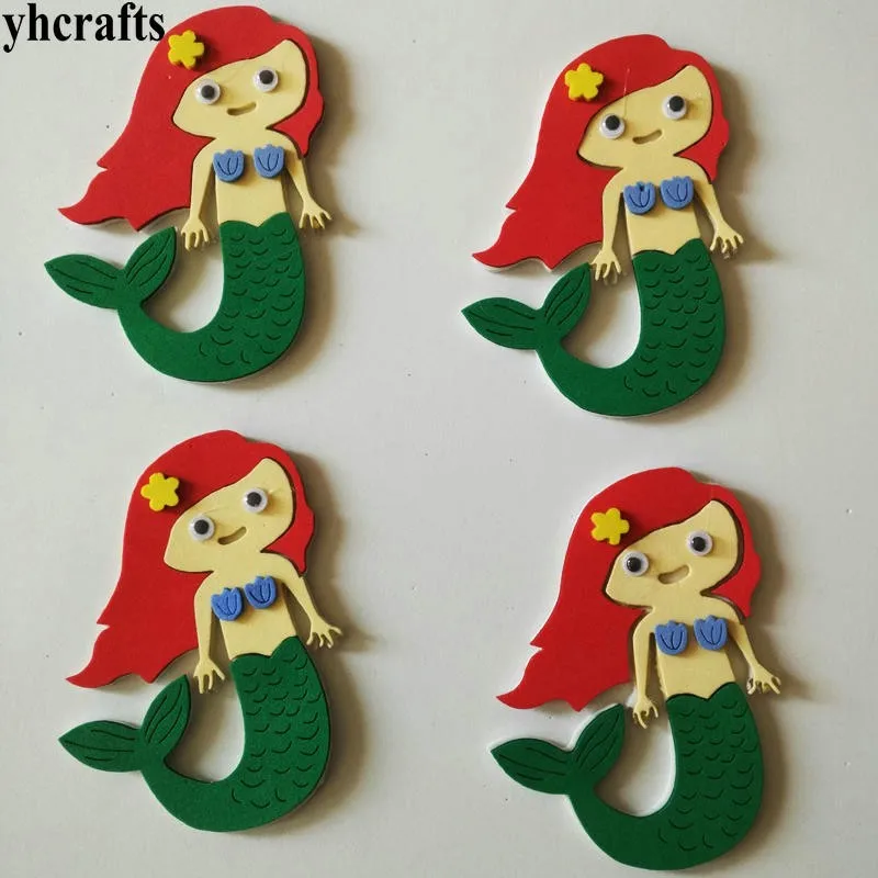 

4PCS/LOT Mermaid Ant Lobster fish rabbit butterfly ladybug EVA foam shape without stickers Craft activity kit Color learning DIY