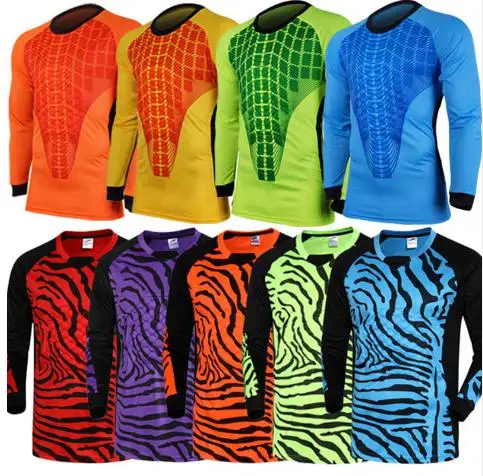 

2016 Outdoor Soccer Goalkeeper Jersey Sponge Protector Doorkeeper Suit Camisetas De Futbol Men Goalkeeper Shirts Uniforms adult