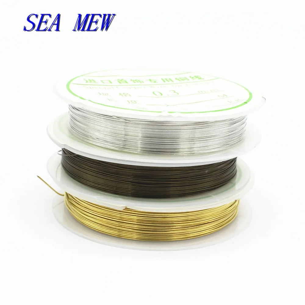 

SEA MEW 1 Roll Metal Copper Wire Beading Wire Silver Gold Antique Bronze Plated DIY Jewelry Components