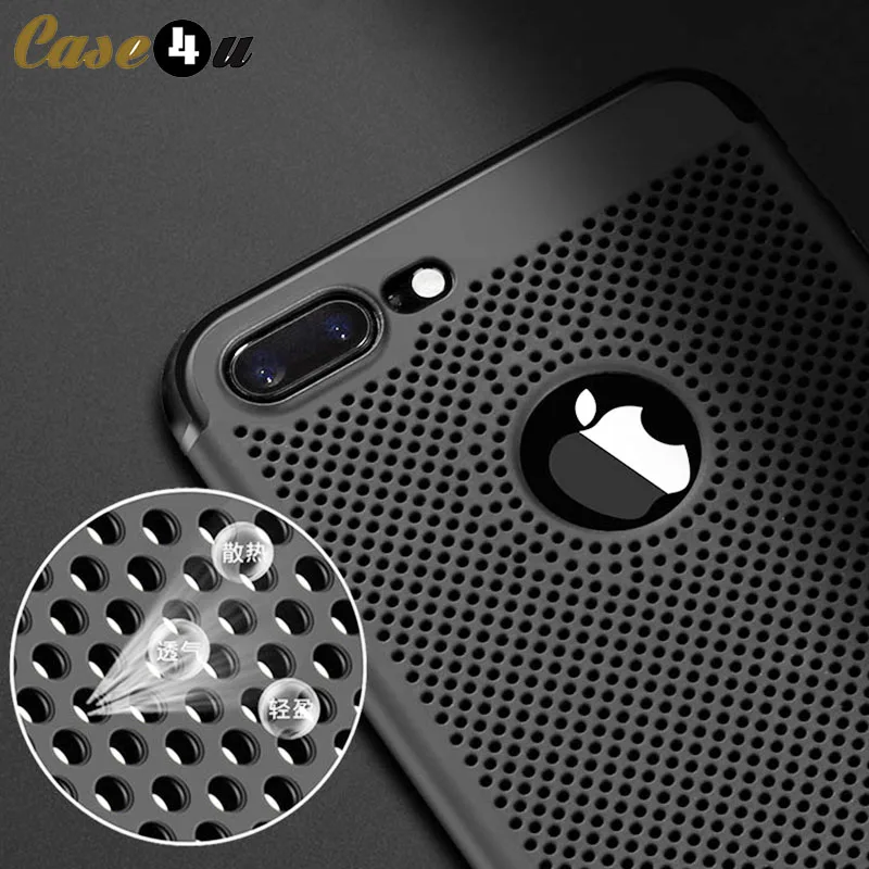 

Summer Heat Dissipation Mesh Case for apple iphone 6 6s 7 8 Plus Ultra Thin Soft Flexible TPU Case Logo Shockproof Cover Fundas