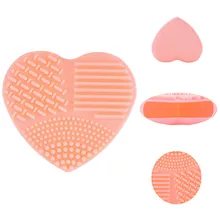 Colorful Heart Shape Clean Make up Brushes Wash Brush for makeup brushes Silica Glove Scrubber Board Cosmetic Cleaning Tools