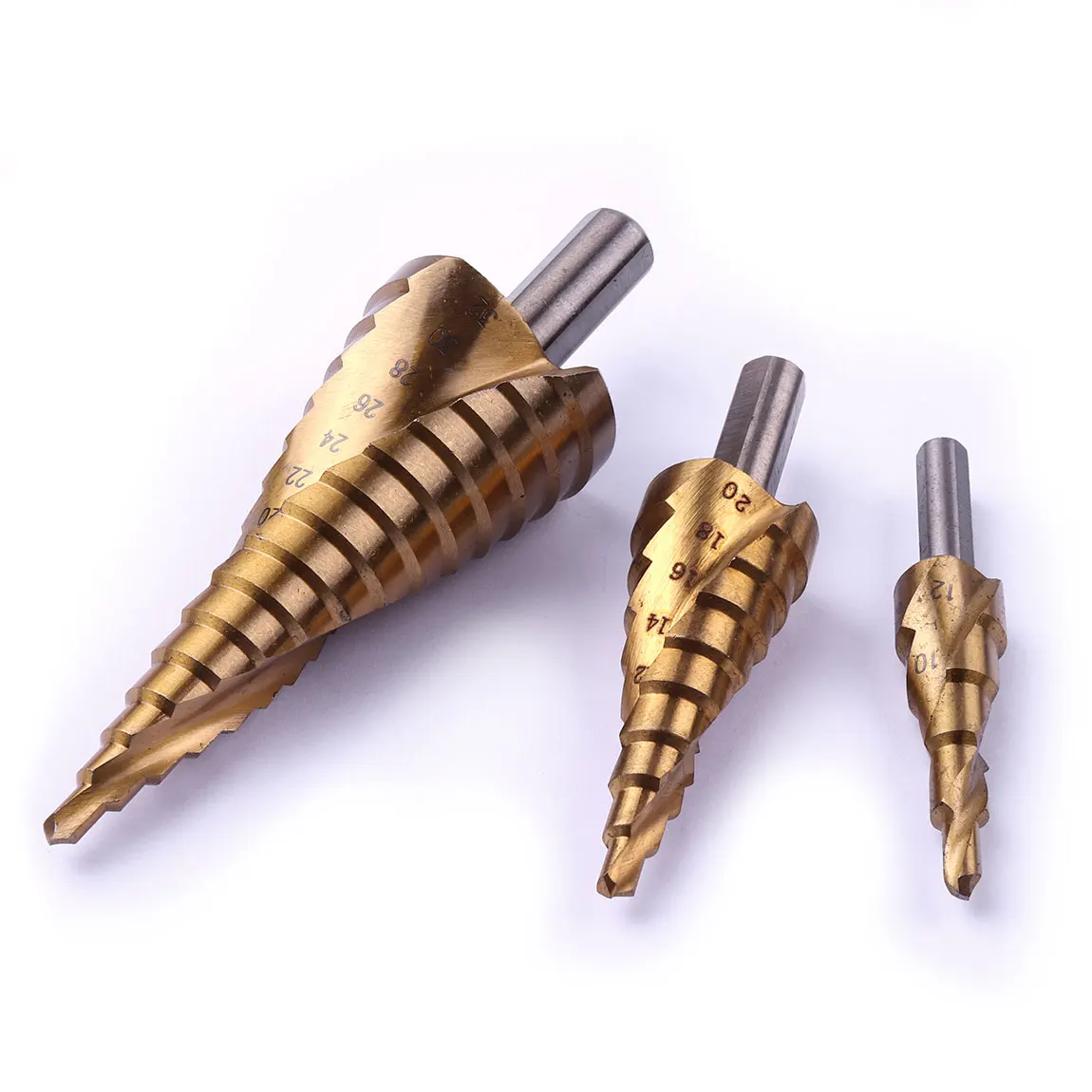 

HSS Titanium Spiral Groove Step Drill Cutter Bit Triangle Shank 4mm