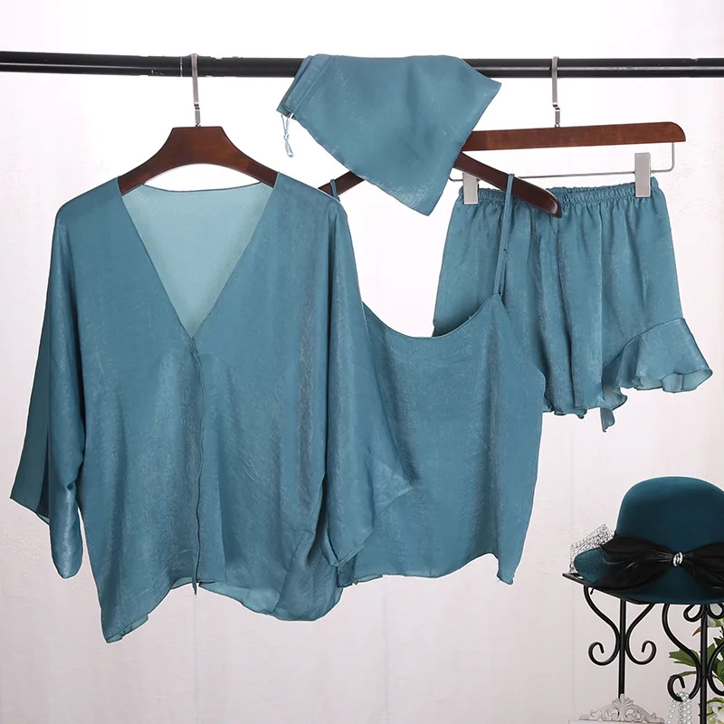 women summer silklike pajamas sets (6)