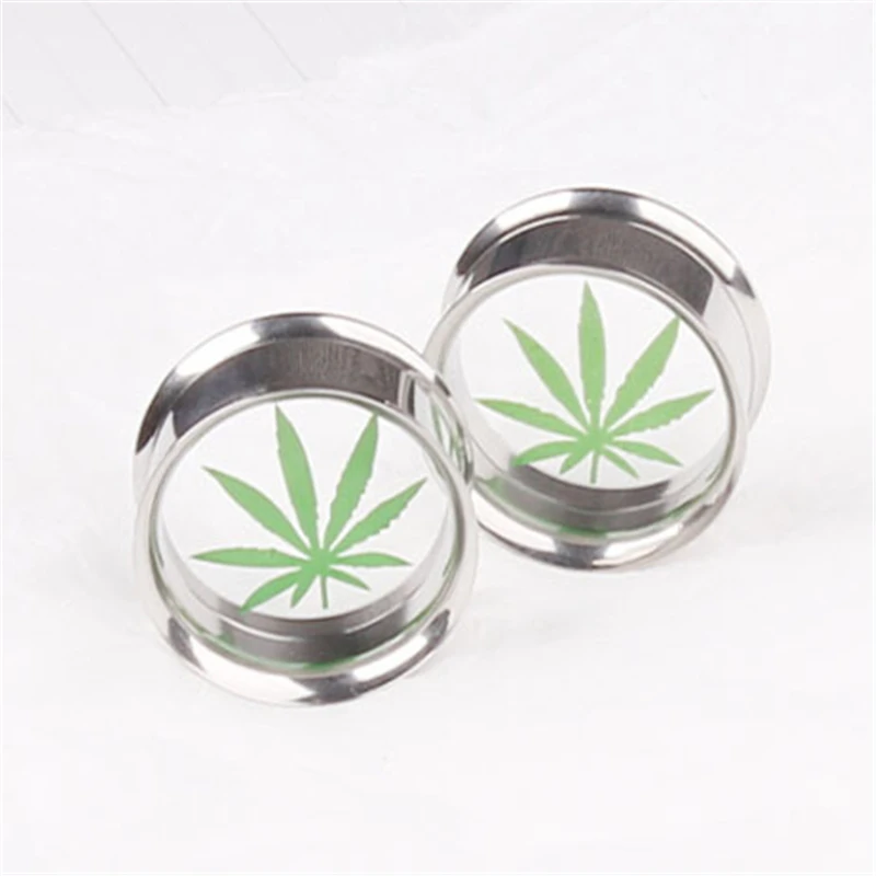 

Fashion New Medical Stainless Steel Pentagram Flesh Tunnel Gauge Blue Ear Plugs Stretcher Expander Body Piercing Jewelry Gifts