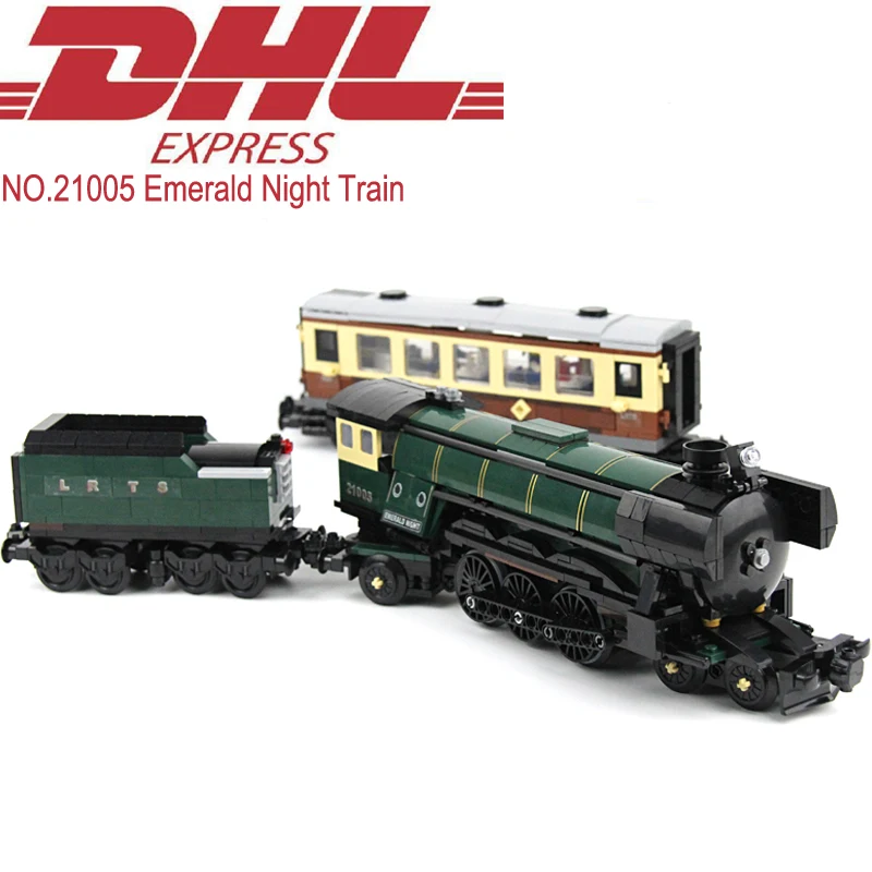 

Lepin 21005 Technic Figures 1085Pcs Emerald Night Train Model Building Kits Blocks Bricks Toy For Children Gift Compatible 10194