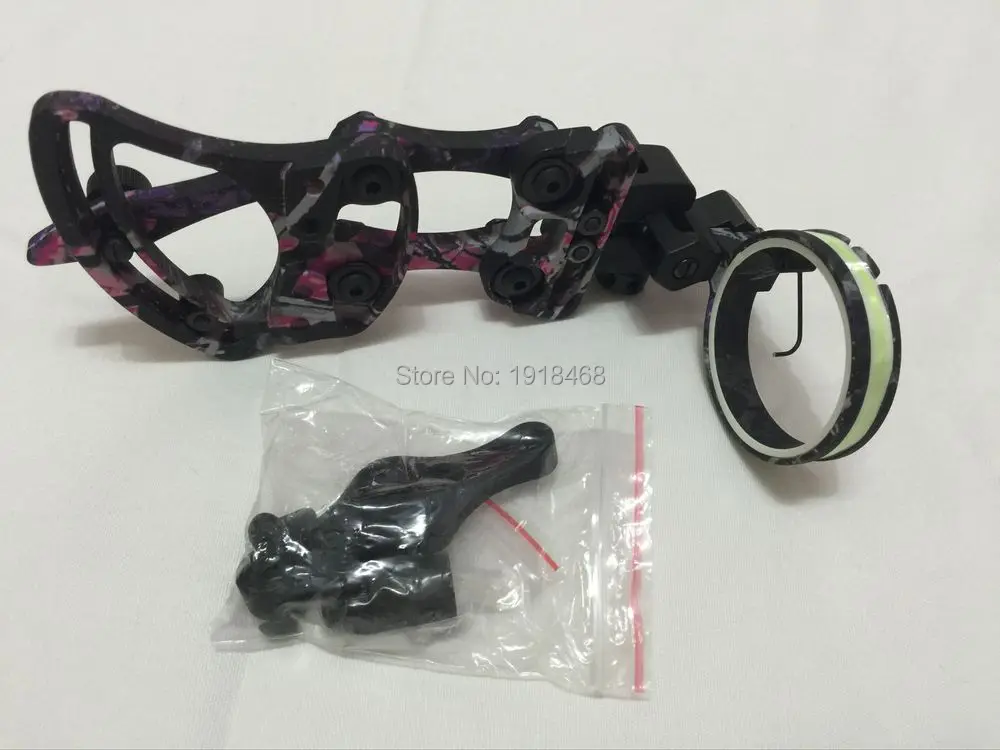 1PK TP9510 PINK CAMO compound bow sights 1 fiber optic pin sight for