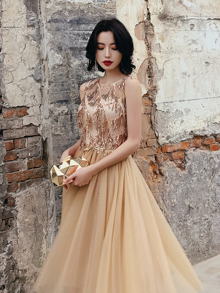 Вечернее платье 2019 лето мода новый Sequinned элегантное платье сексуальное торжественное платье для женщин Элегантные Формальные платья