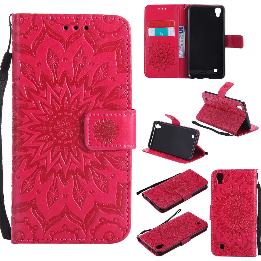 

Case Stand Card Holder Embossing for LG X Power Case Leather Flip Cover Case for LG Optimus X Power K220DS K220 Cases