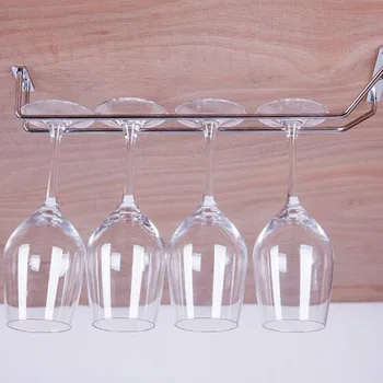 

Champagne Stemware Holder Chrome Plated Wine Rack Glass Cup Kitchen Wall Bar Hanger Size 27/35/55cm