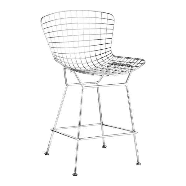 Wire Counter Chair Chrome