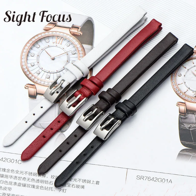 6mm Watch Bands For Women Genuine Leather Straps For Coach Red White