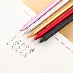 5 штук в партии металлик Цвет простой гелевая ручка Пластик модные Бизнес нейтральной ручка для написания офисные школьные принадлежности