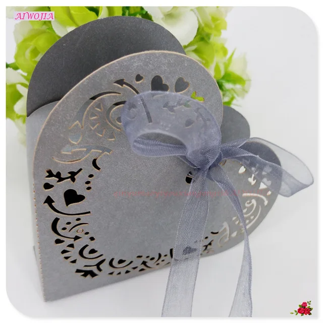 10/50 шт в наборе «любящее сердце» конфетная коробка для свадебного подарка коробка шоколада для гостей вечерние поставки Свадебные украшения 5zSH152 - Цвет: gary