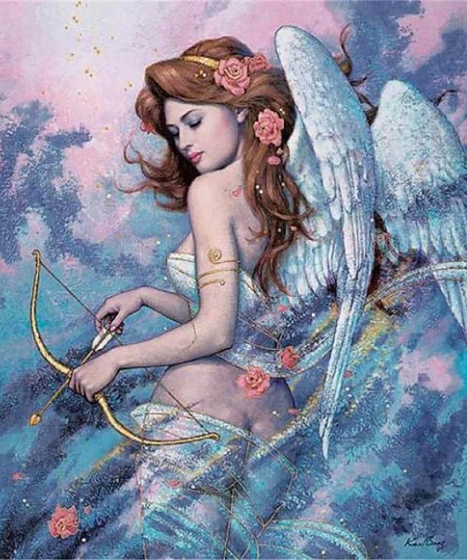 

5D DIY Diamond Painting Diamond Painting Cross Stitch Angel Girl Flower Diamond Drill Rhinestone Home Decoration