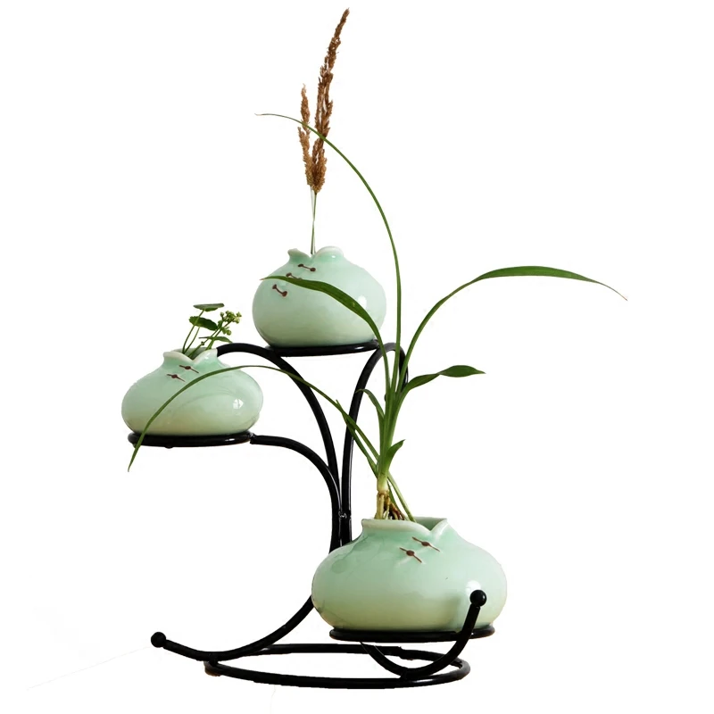 

Creative vase small fresh ceramic flower arrangement Zen modern minimalist living room decoration desktop ornaments
