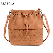 REPRCLA, новинка, сумка-мешок с заклепками, женская сумка на плечо, винтажная, через плечо, женские сумки-мессенджеры, женские сумки, Bolsa Feminina
