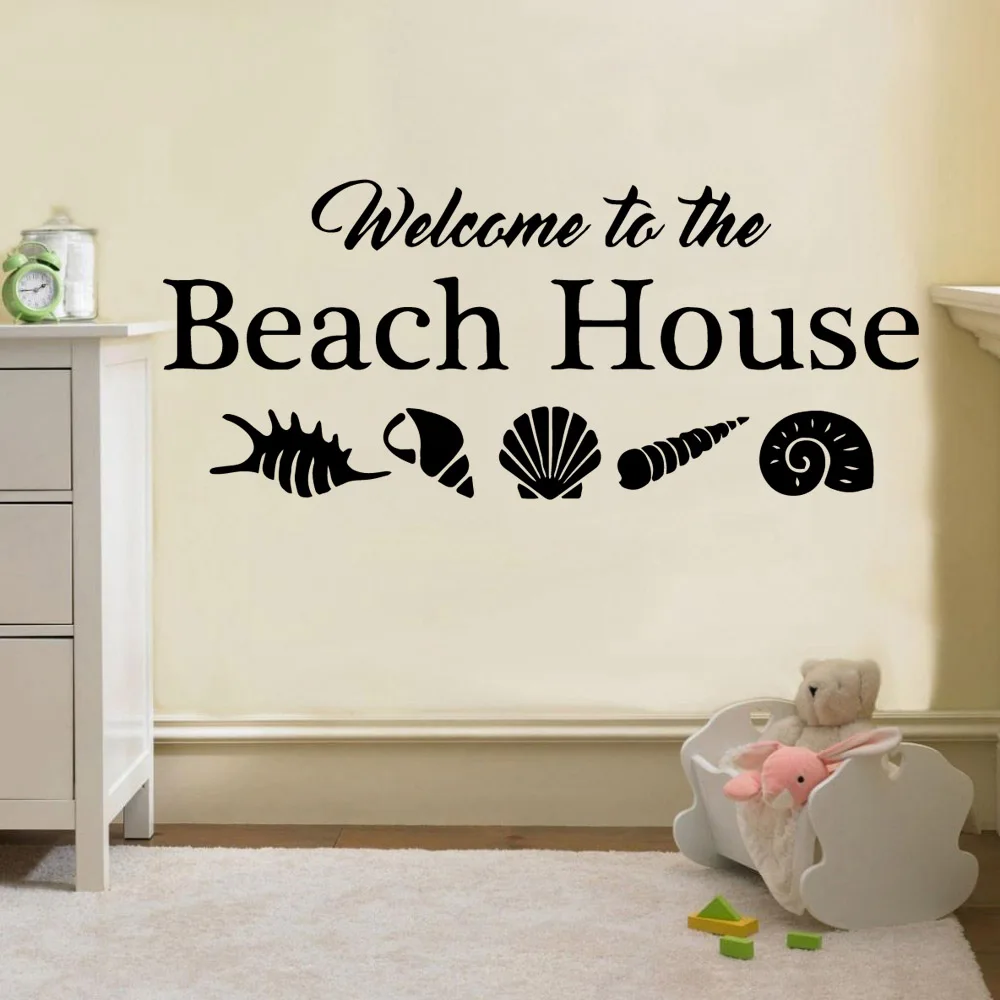 Добро пожаловать в пляжный дом декоративная наклейка водонепроницаемый домашний декор для украшение детской комнаты Аксессуары фрески