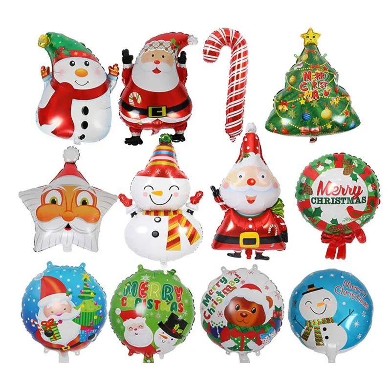 

Cute Christmas Tree Star Santa Claus Snowman Foil Balloons Xmas Home Party Decoration Inflatable Air Balloons Gift For Kids