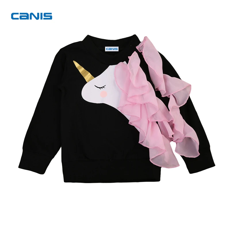 

2019 New Brand Cute kid Infant Toddler Baby Girl Clothes Long Sleeve Ruffle Tops Casual Sweatshirts Lovely Baby Girl Top Shirt