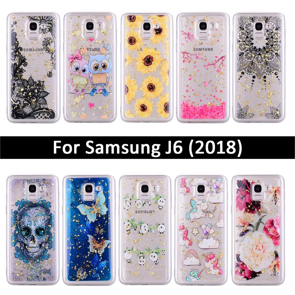 Mobile Phone Case For Samsung Galaxy J6 2018 J600/On6 Epoxy Platinum Back Bumper Patterned Cover J6/On 6 Cases Coque |